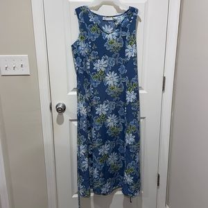 Long blue floral dress